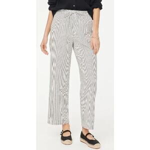 J. Crew Plus Linen-Blend Slim Wide-Leg Stripe Pant Size 22